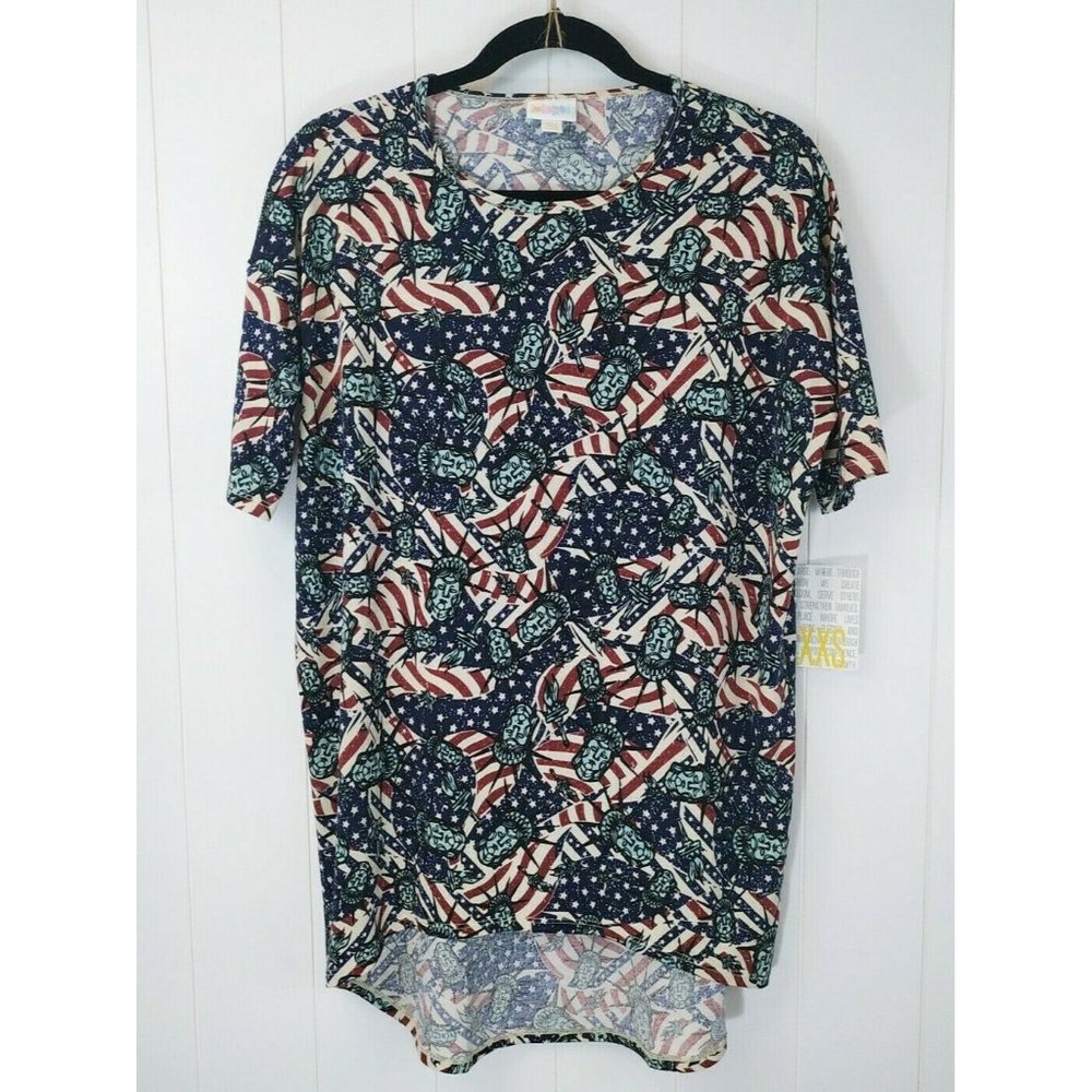 LuLaRoe Irma Tunic Top NWT oversized Small Statue of Liberty 4th of July